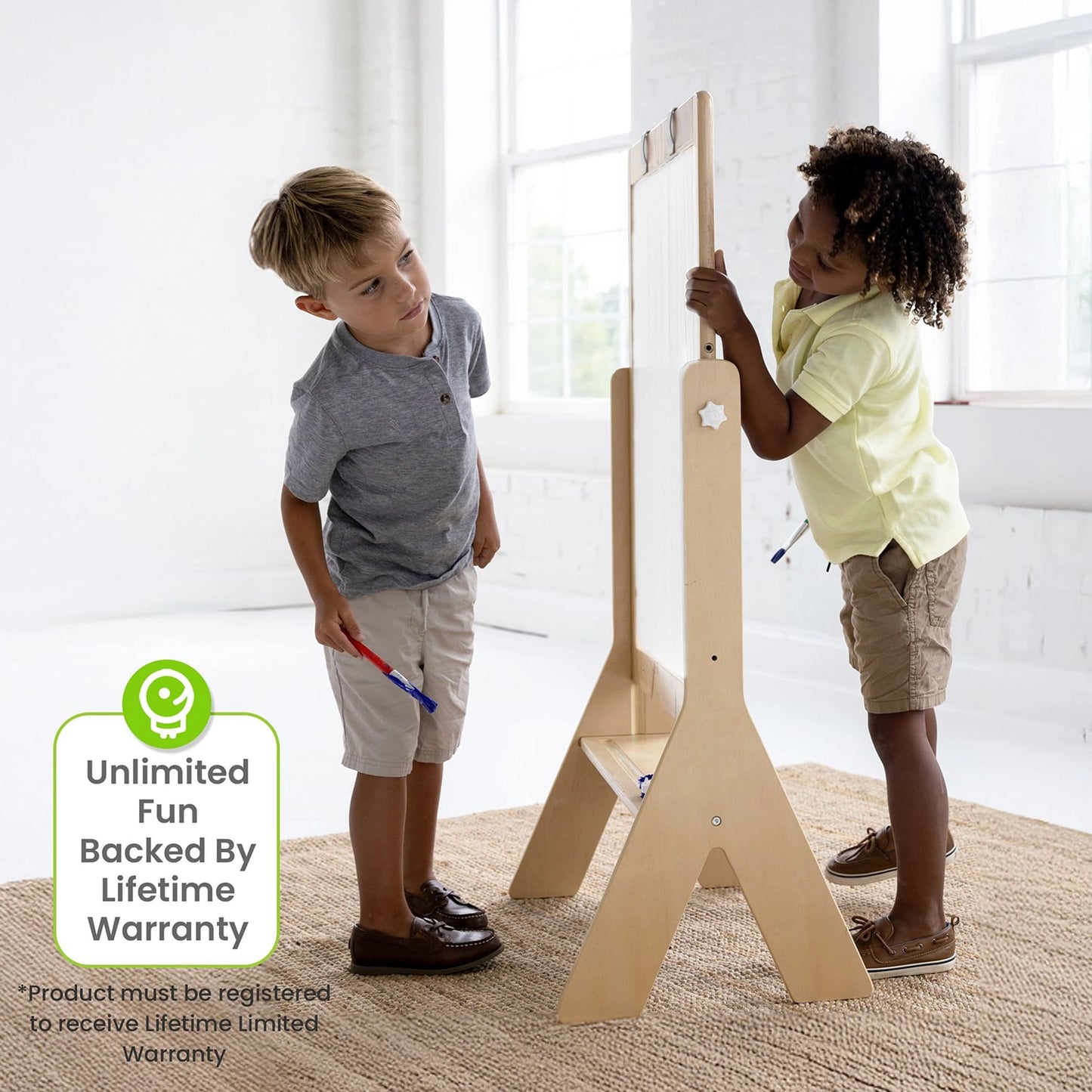 Whiteboard and Chalkboard Easel for Kids