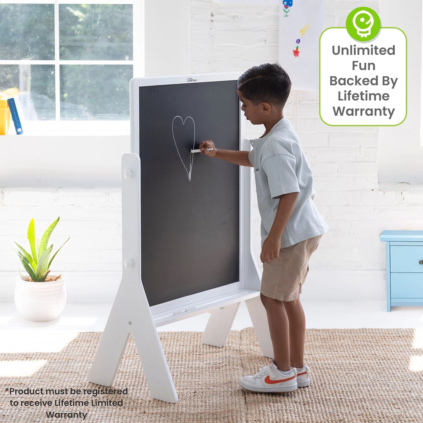 Whiteboard and Chalkboard Easel for Kids