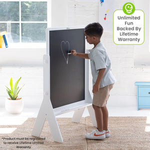 Whiteboard and Chalkboard Easel for Kids