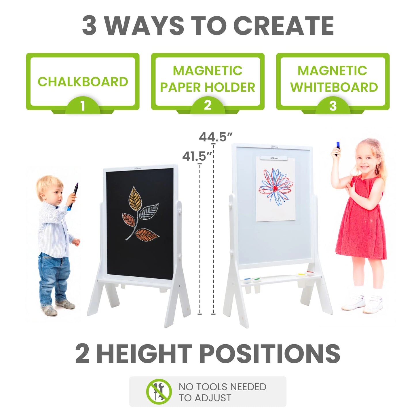Whiteboard and Chalkboard Easel for Kids