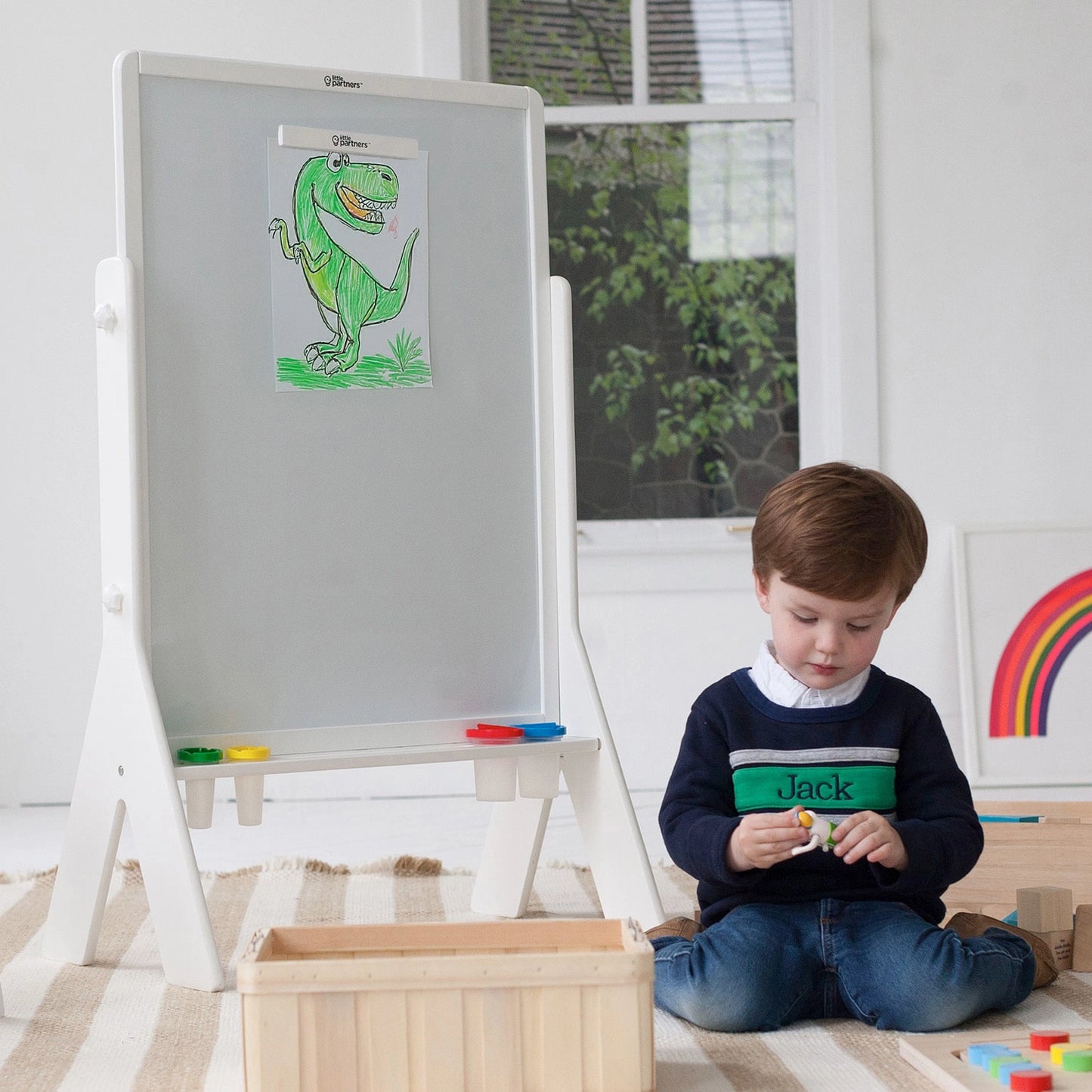 Whiteboard and Chalkboard Easel for Kids